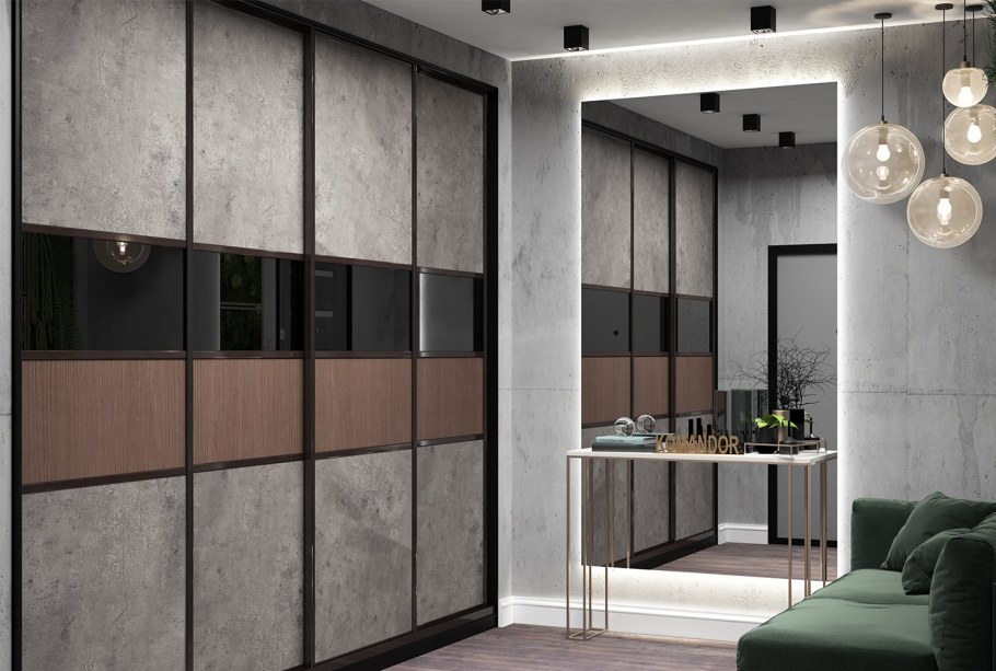 Шкаф купе Эггер бетон