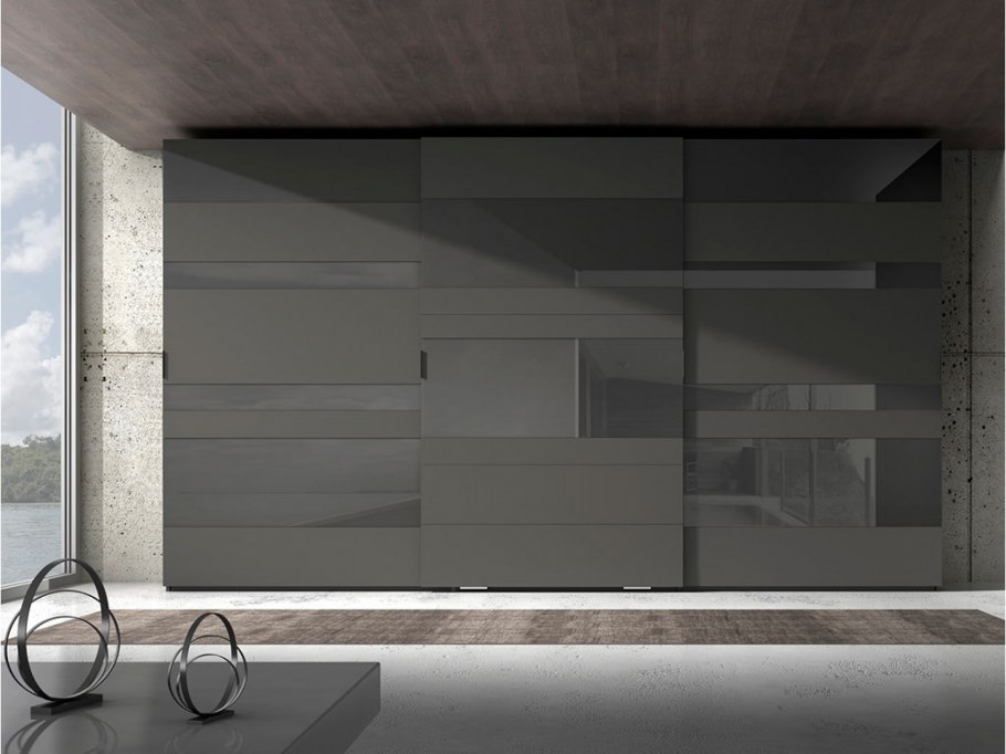 Шкаф купе в стиле лофт серый