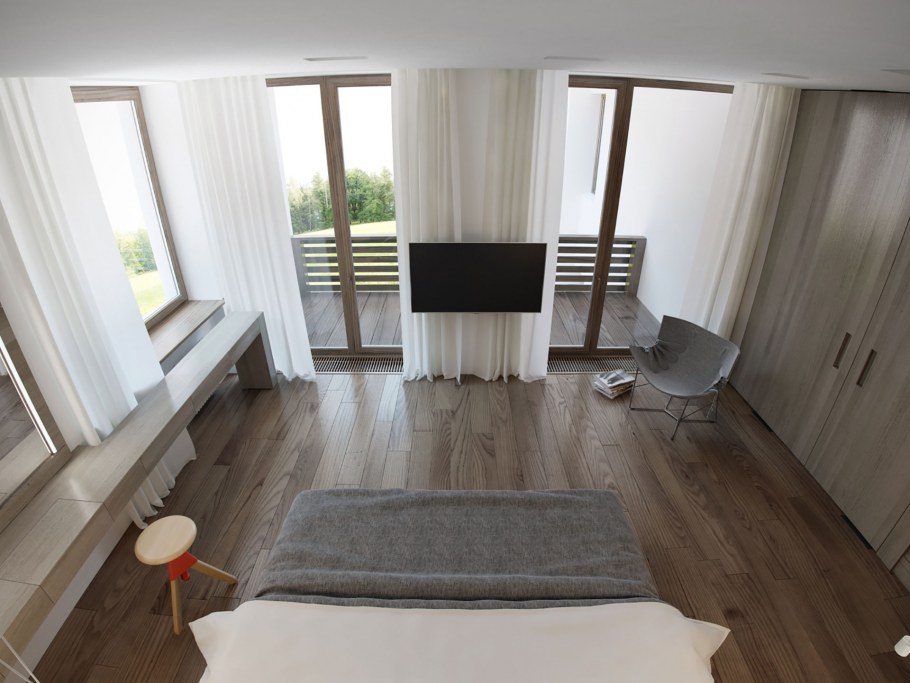 Спальня с панорамными окнами Москва