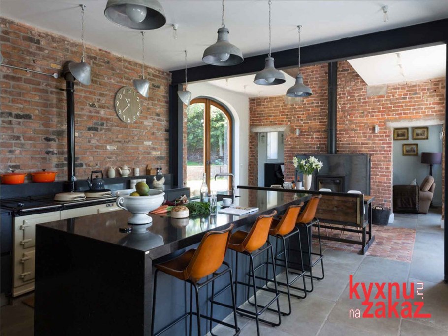 Отделка кухни в стиле лофт
