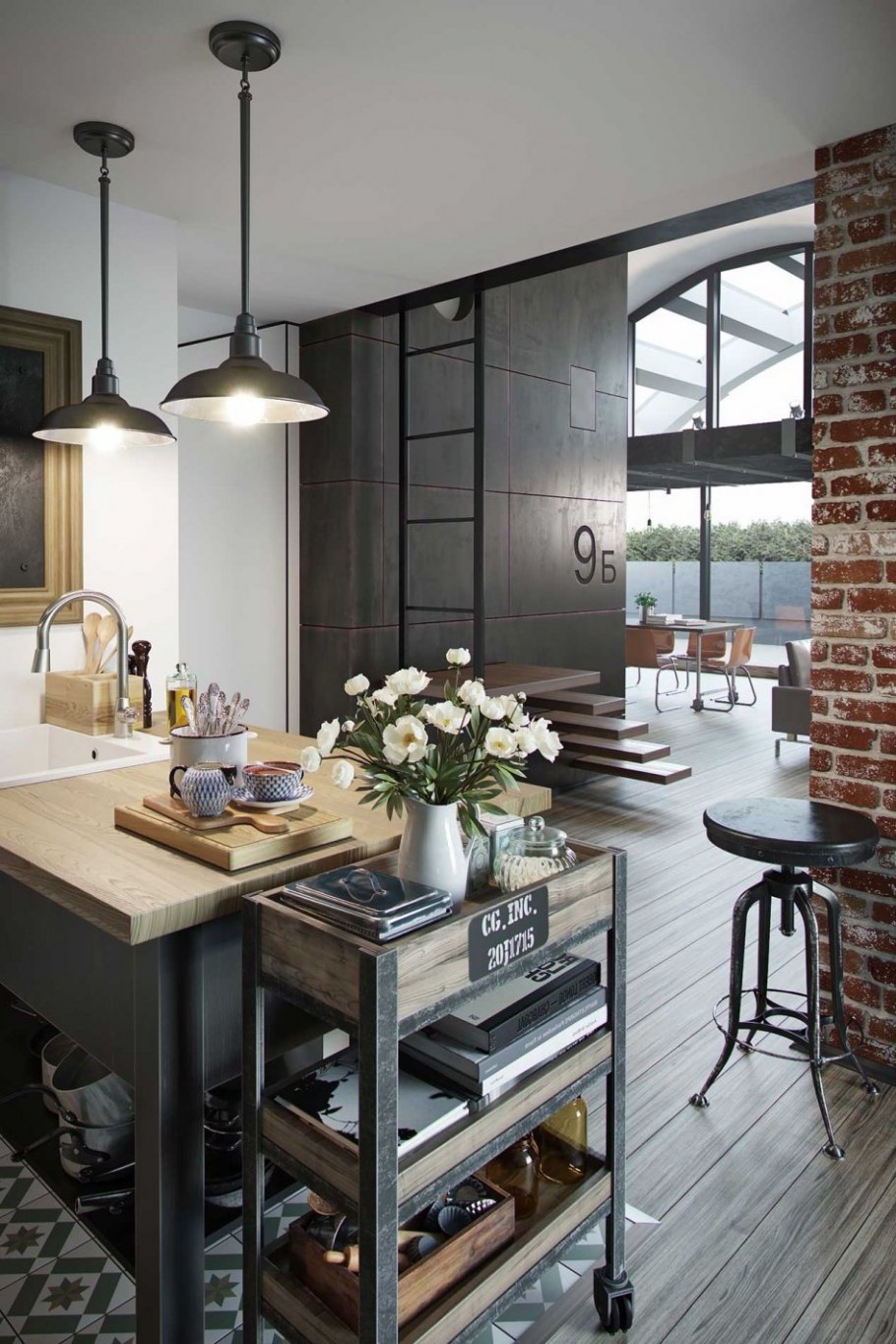 Кухня в стиле Индастриал лофт