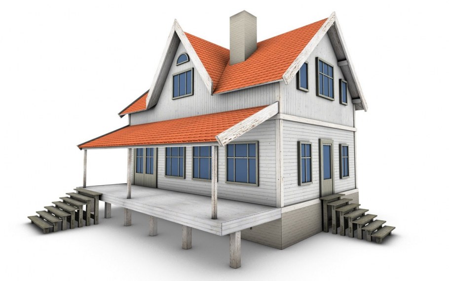 Дом на белом фоне