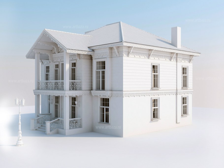 Белая модель здания