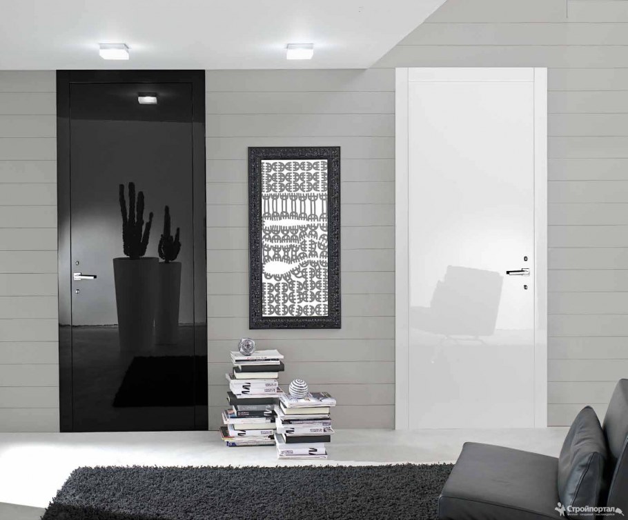 Глянцевые двери в интерьере