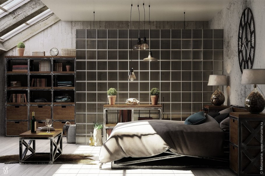 Дерево в интерьере лофт