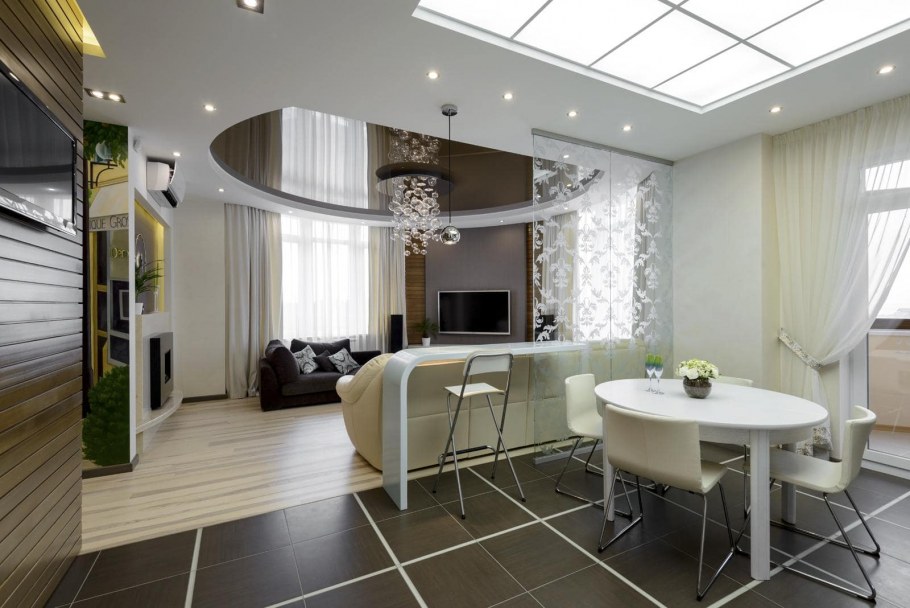 Кухня-гостиная Неоклассика 20 кв метров