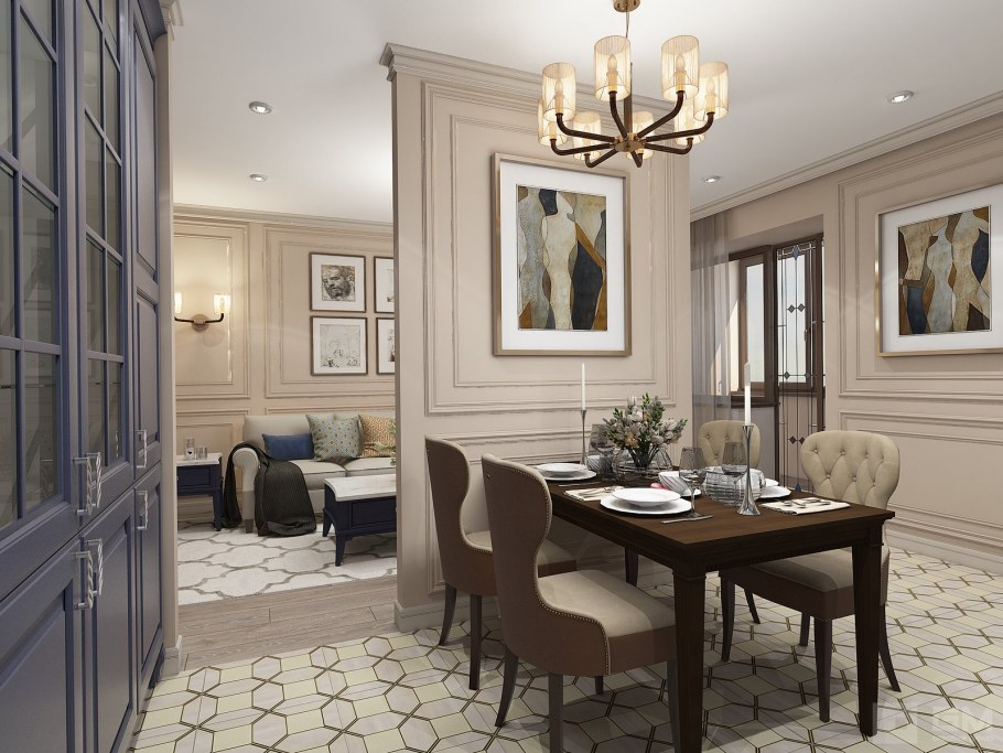 Интерьер американская классика в городской квартире