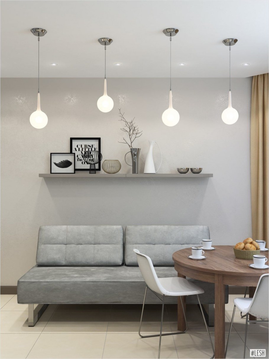 Светильники над диваном в гостиной