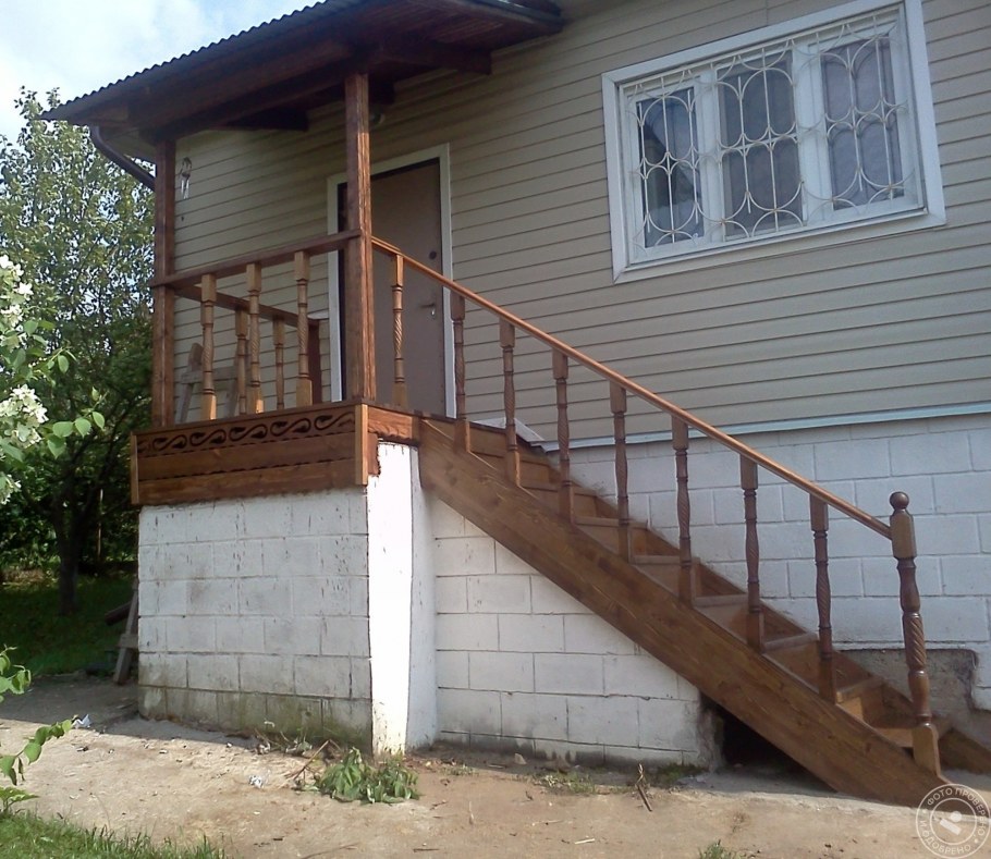 Отделка открытой веранды снаружи