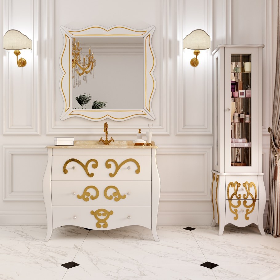 Марсан 105 тумба бежевый золото