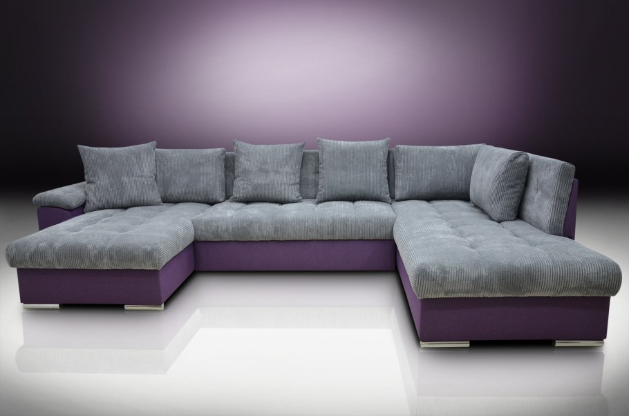 Диван серо фиолетовый