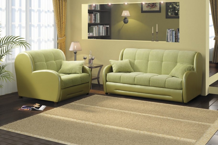 Диван белый с черным