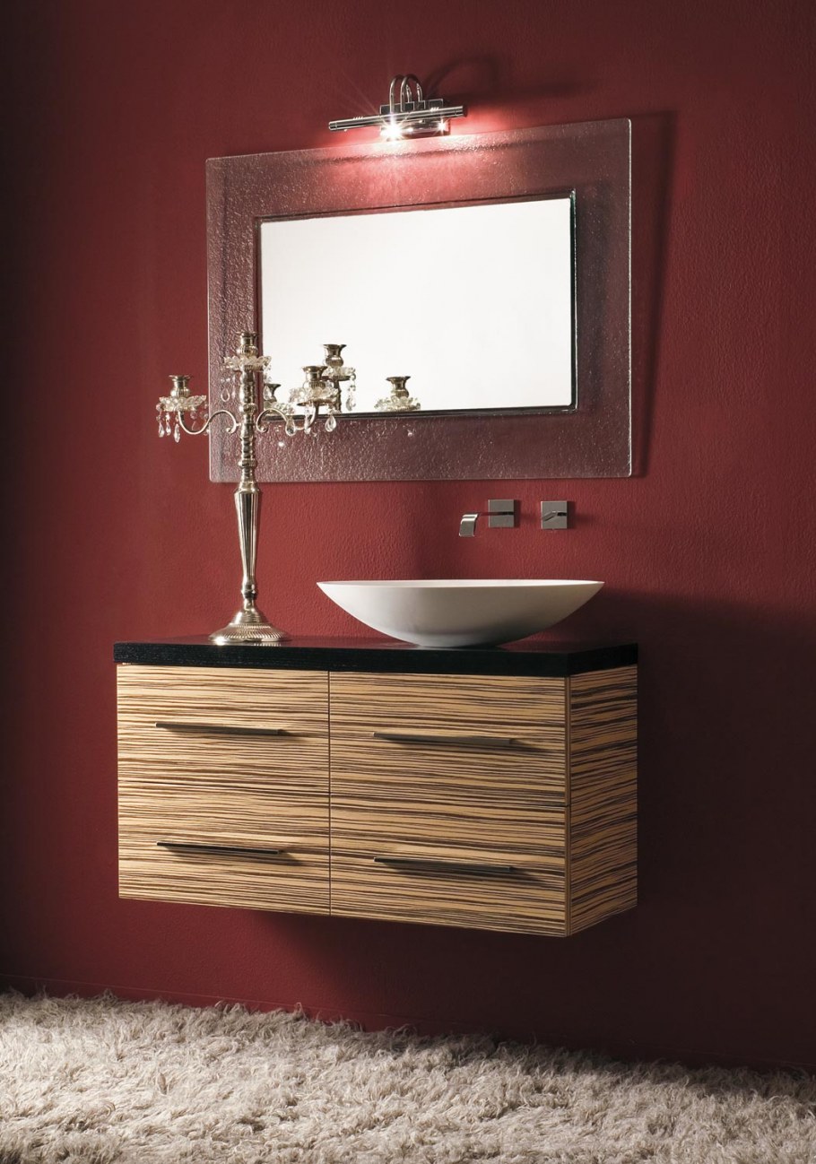 Тумба с накладной раковиной дерево массив