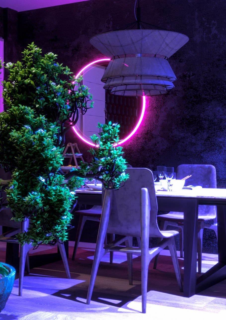 Неоновый интерьер