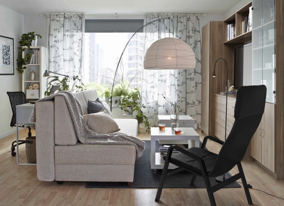 Гостиная икеа в интерьере