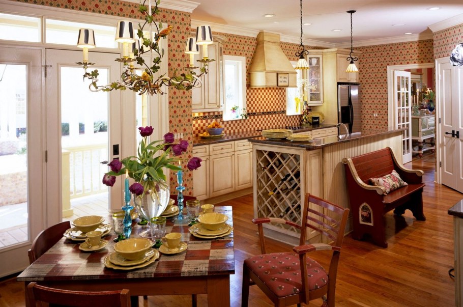 Уютная гостиная в деревенском стиле