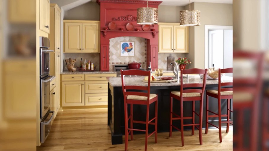 Кухни красного цвета в стиле Прованс