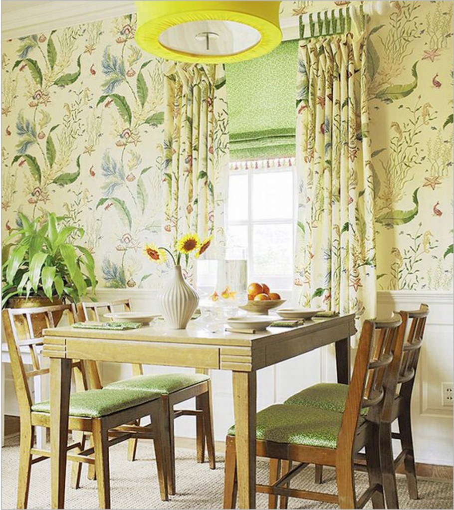 Шторы в деревенском стиле в интерьере кухни