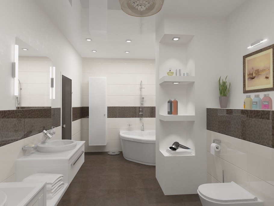 Ванные комнаты в светлых тонах