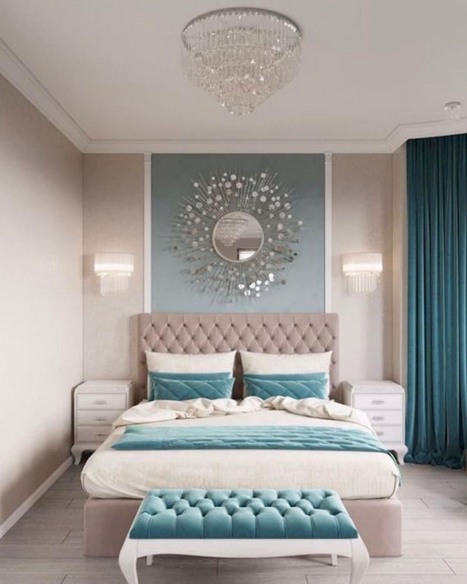 Бирюзовая спальня икеа