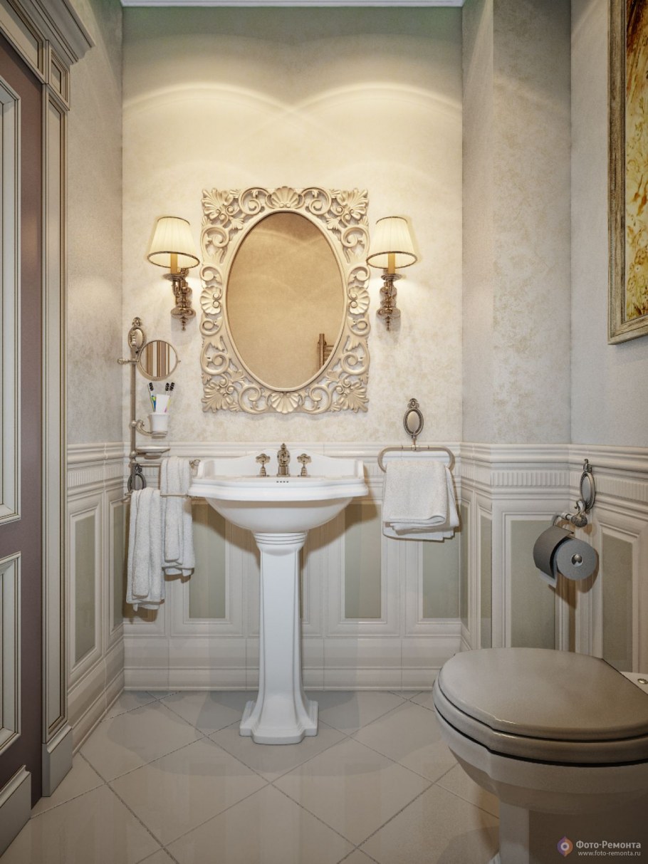 Маленький туалет в классическом стиле