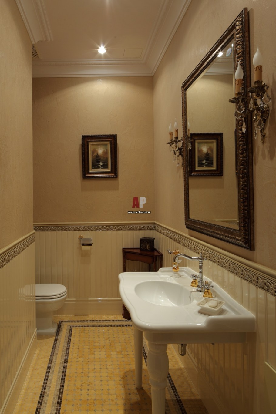 Мраморная ванная в классическом стиле