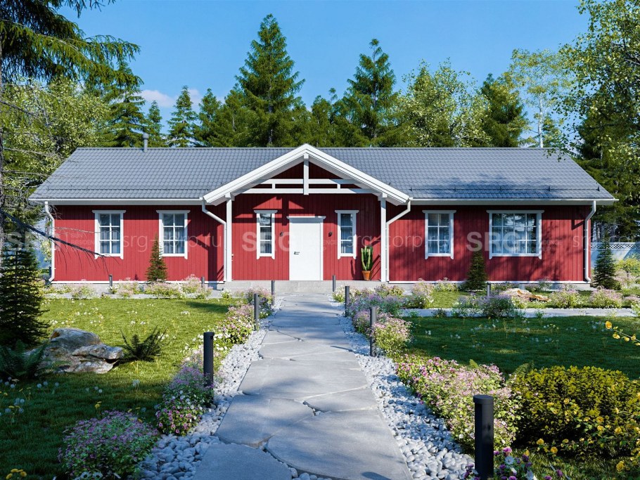 Одноэтажный дом в Швеции