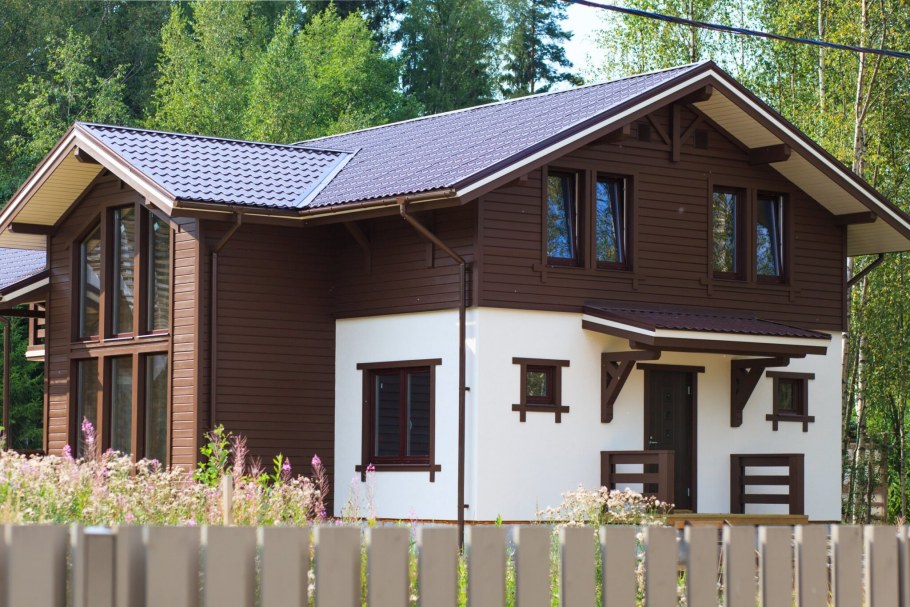 Наружная отделка в стиле Шале