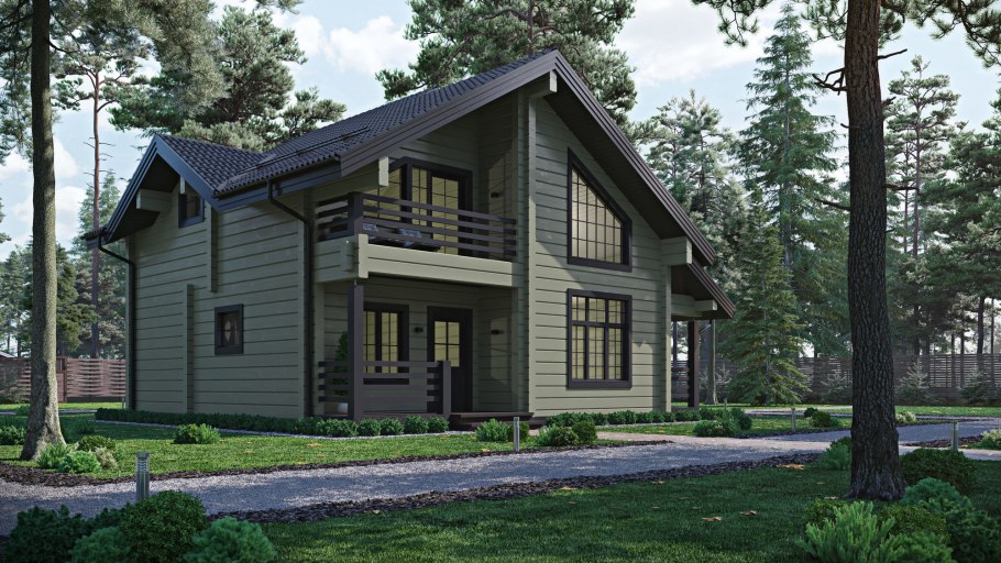 Дом из клееного бруса RAL 7024