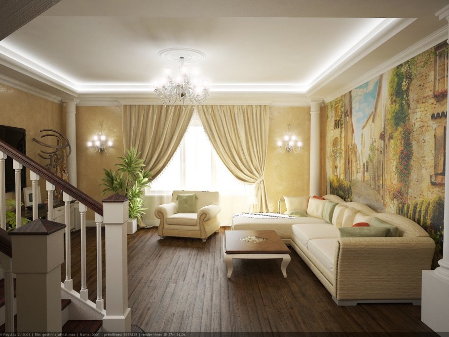 Дизайнер зала в частном доме