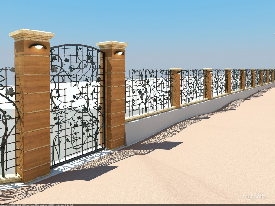 Красивый забор в городе