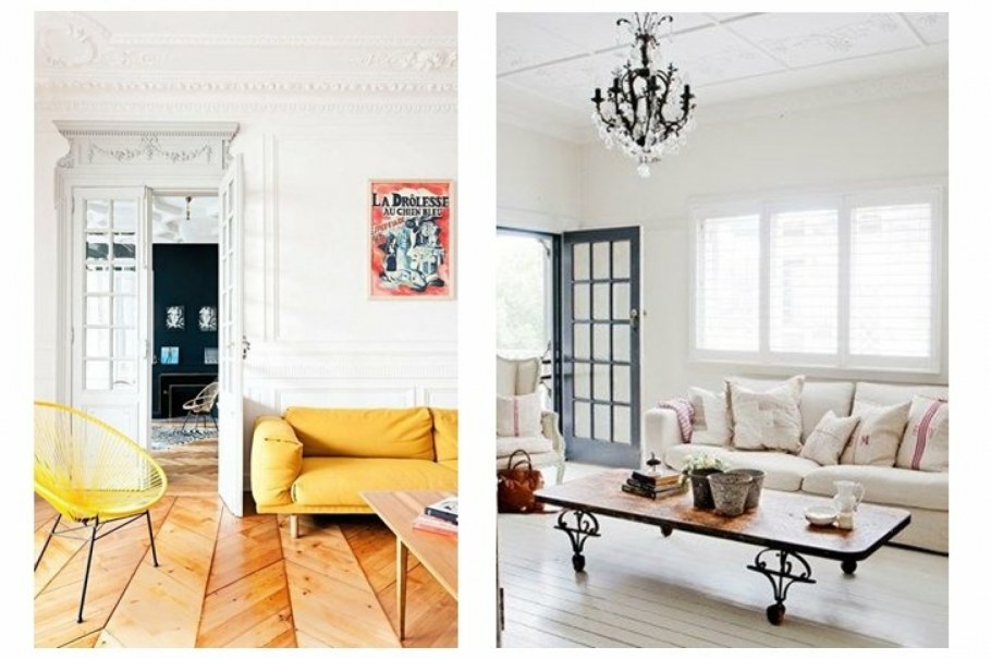 Яркий интерьер с розовой стеной