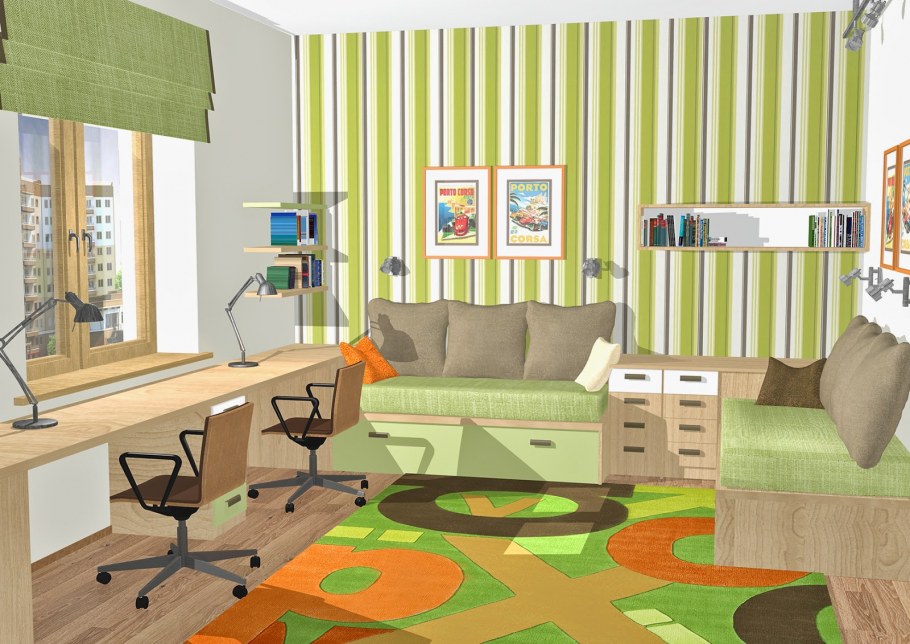 Обои в комнату школьника