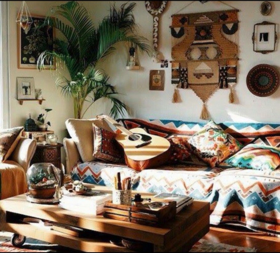 Цветовая гамма бохо в интерьере