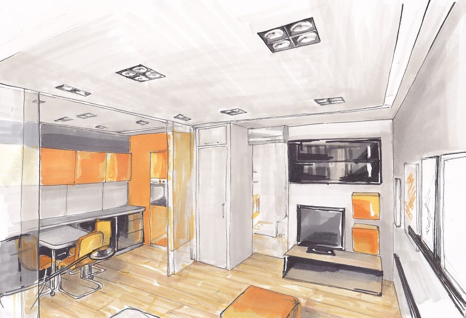 Проект интерьера комнаты