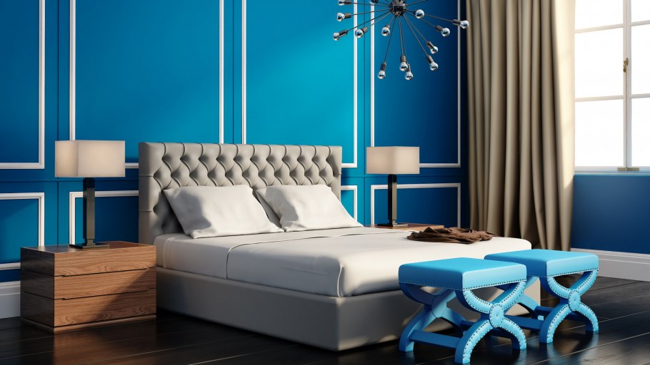 Спальня в синем цвете