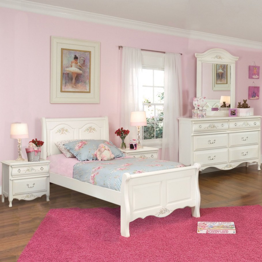 Спальня для девочки белая мебель
