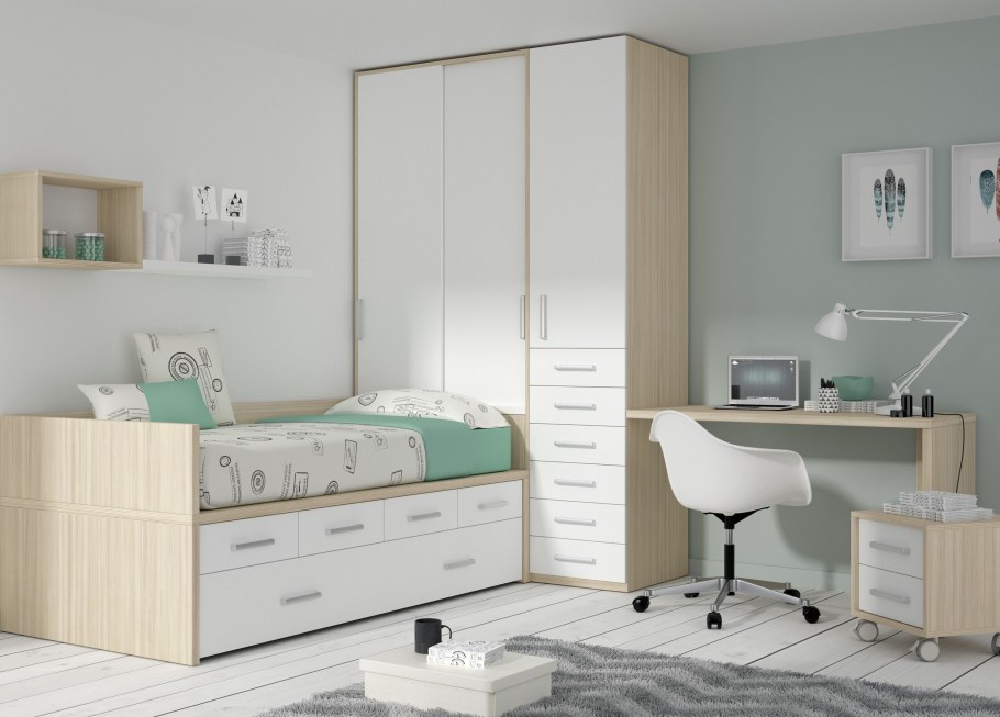 Белая мебель в детскую комнату для подростка