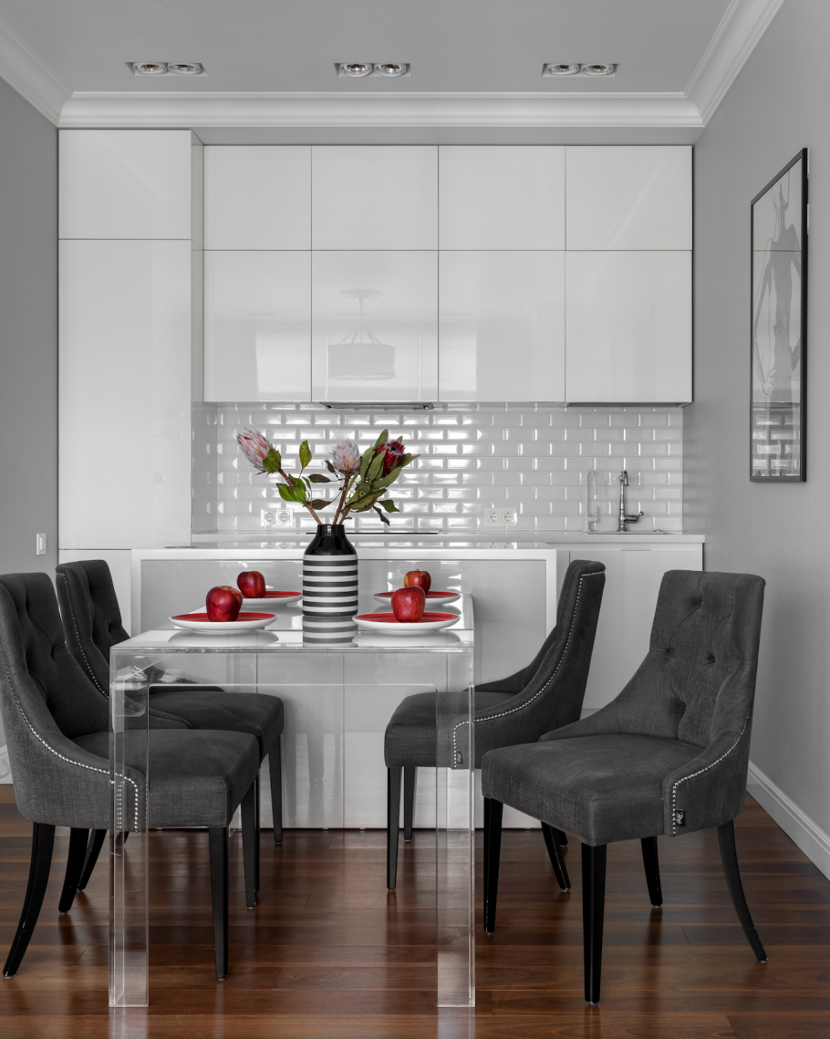 Интерьер кухни в серых тонах