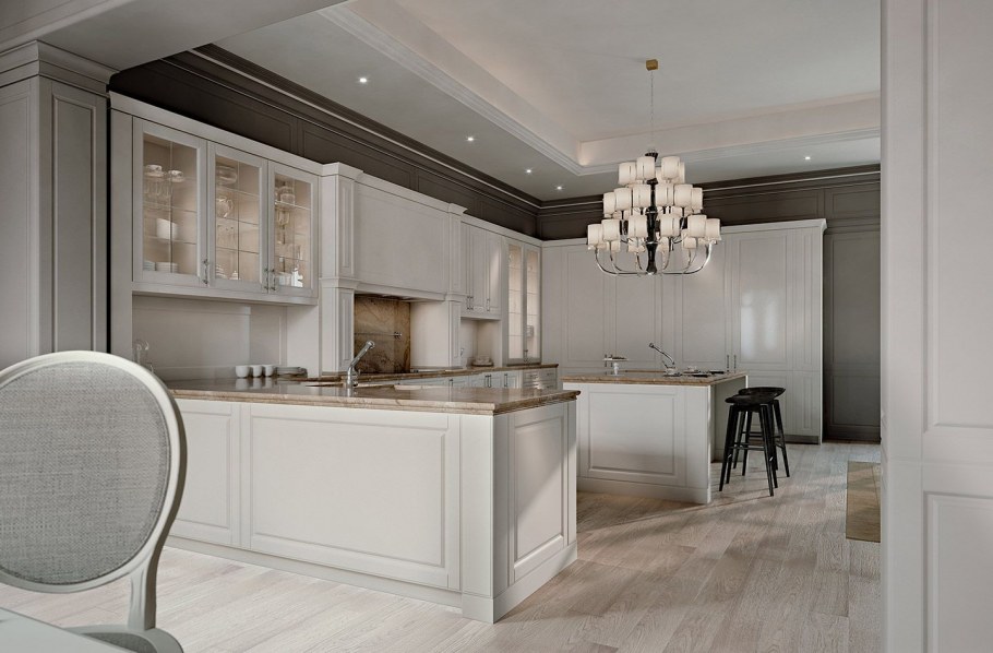 Кухня гостиная Неоклассика