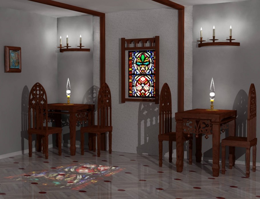 Комната в романском стиле