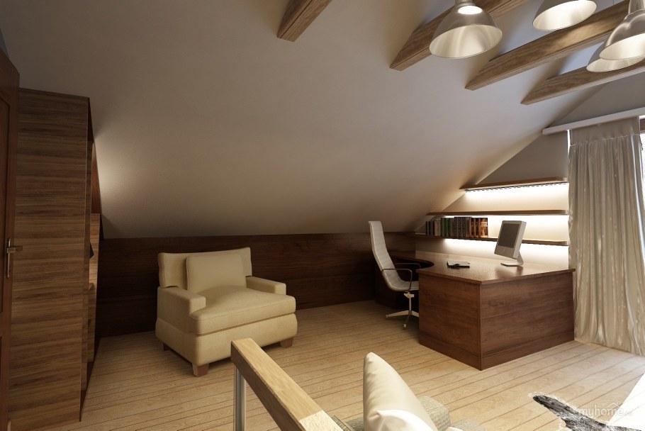 Обои в мансардной комнате