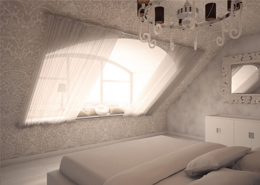 Комната с мансардным потолком