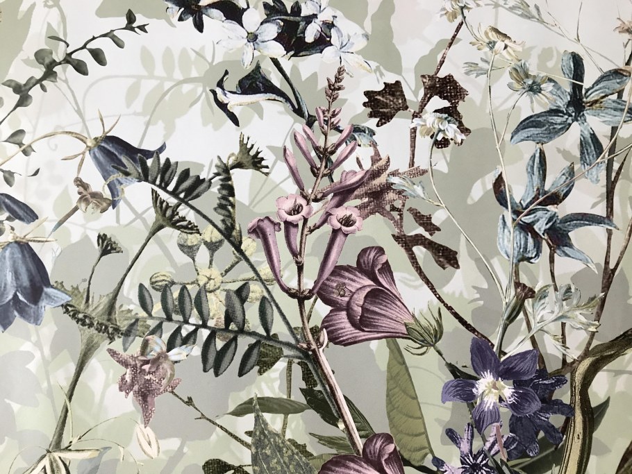 Фреска листья в интерьере