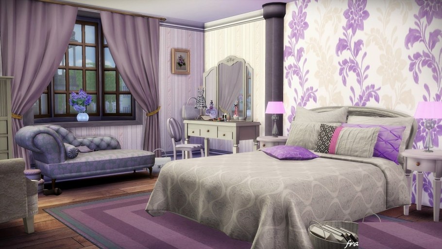Спальная комната в лавандовом стиле