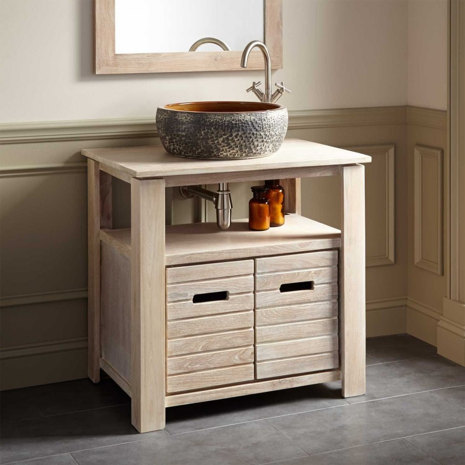 Декор тумбы в ванной комнате