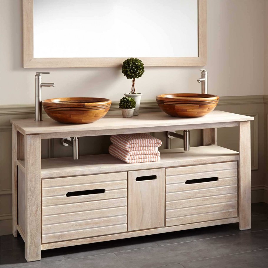 Тумба под 2 раковины в ванную