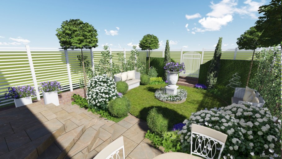 Проектирование маленького участка ландшафтное