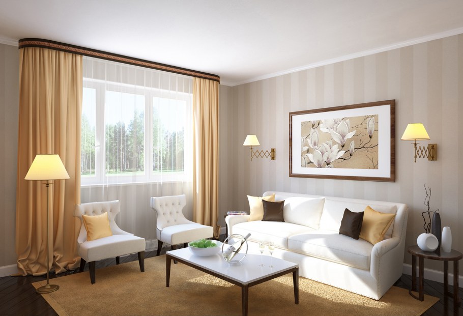 Карниз потолочный в интерьере