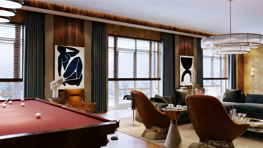 Комната бильярдная 3д Макс